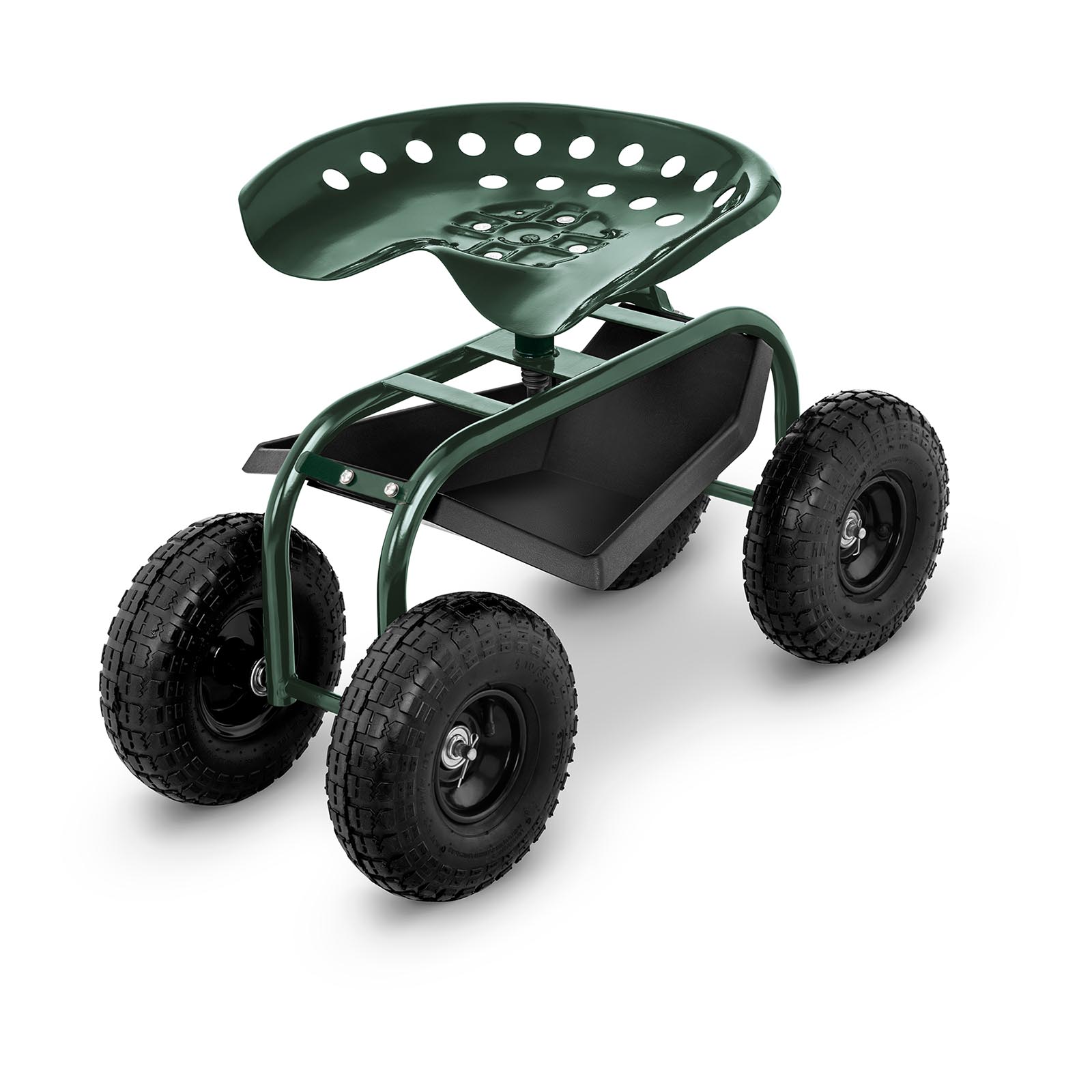 Градинска седалка с колела - 150 кг - регулируема на височина