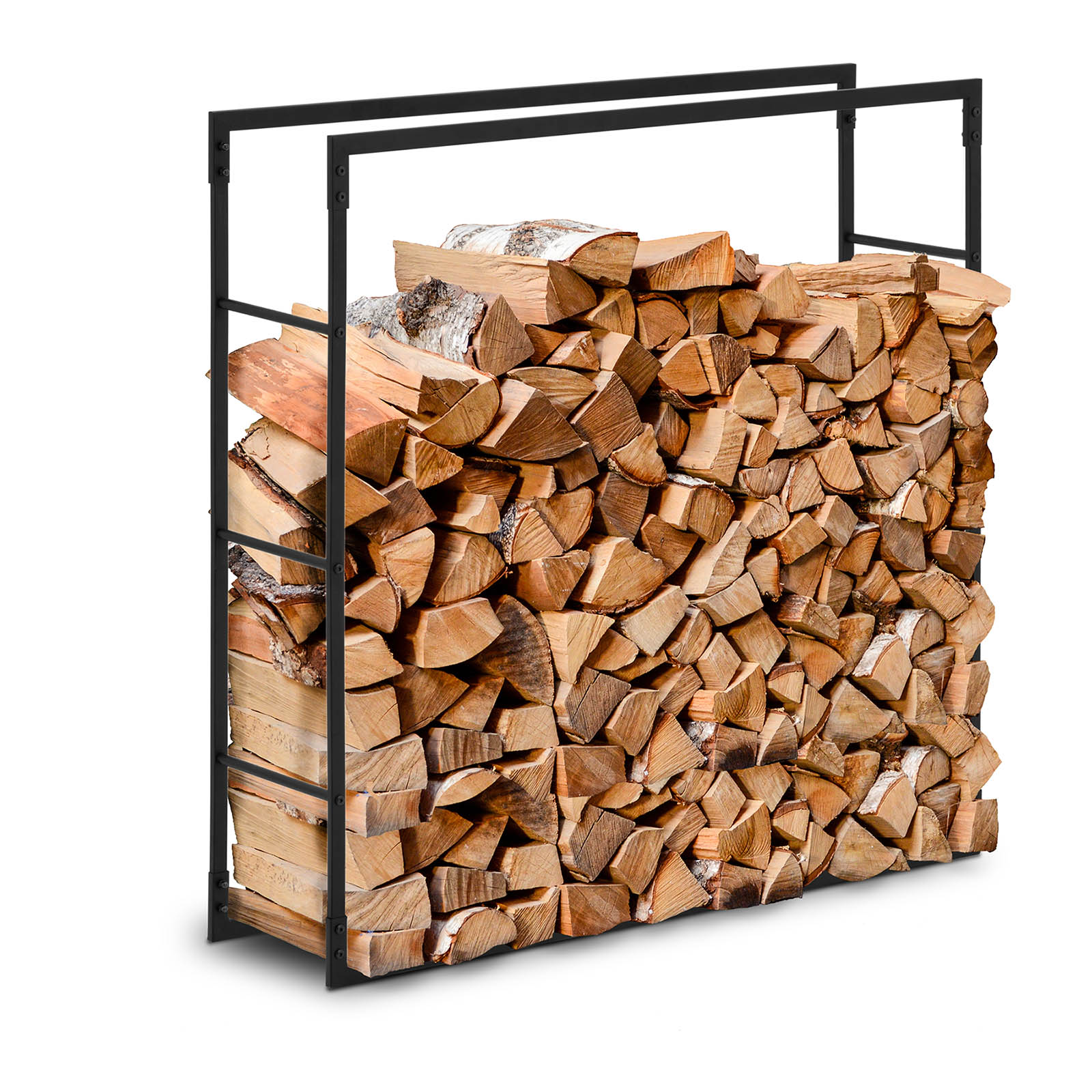Поставка за дърва за огрев - 35 kg - 100 x 25 x 100 cm - стомана - черно