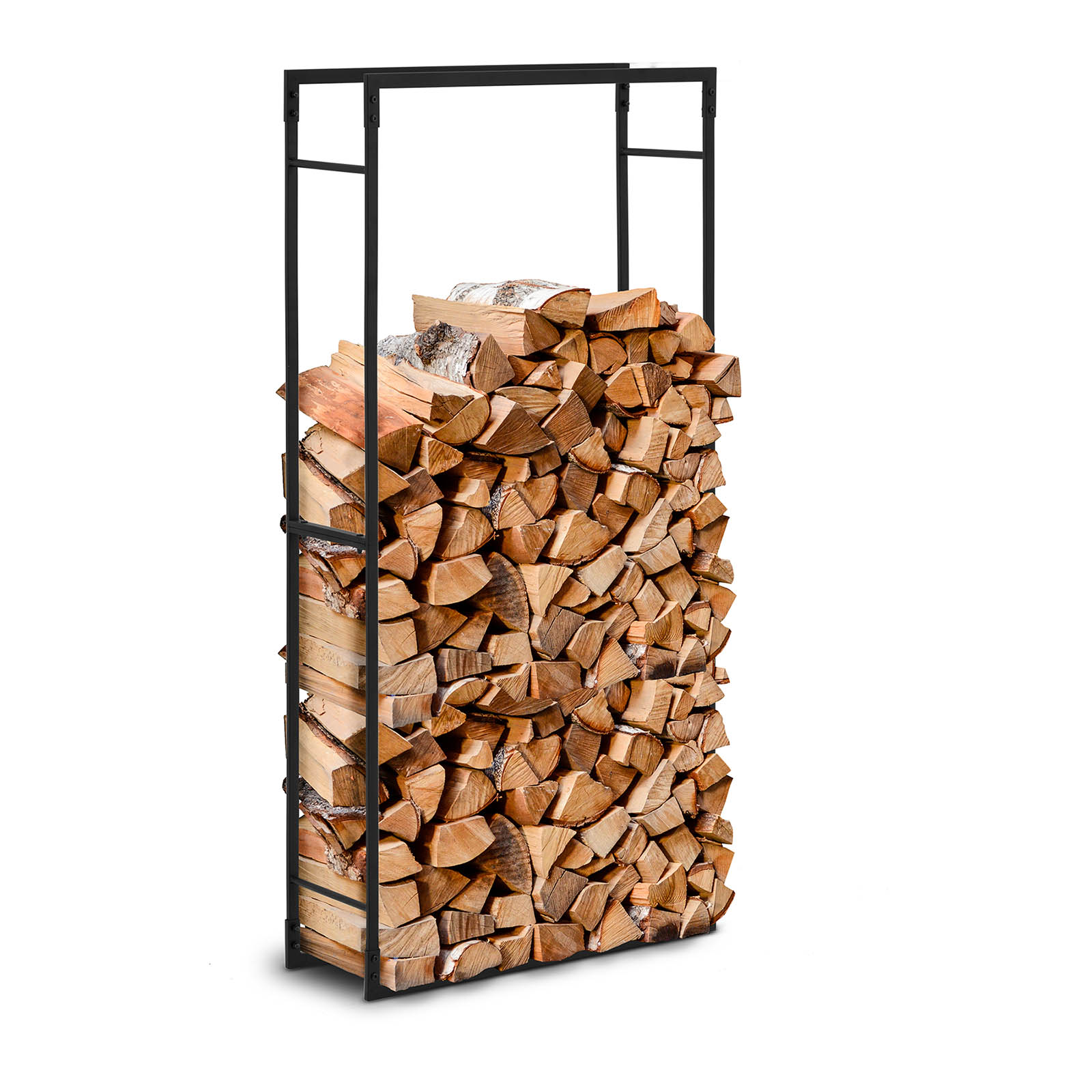 Поставка за дърва за огрев - 35 kg - 60 x 25 x 150 cm - стомана - черно