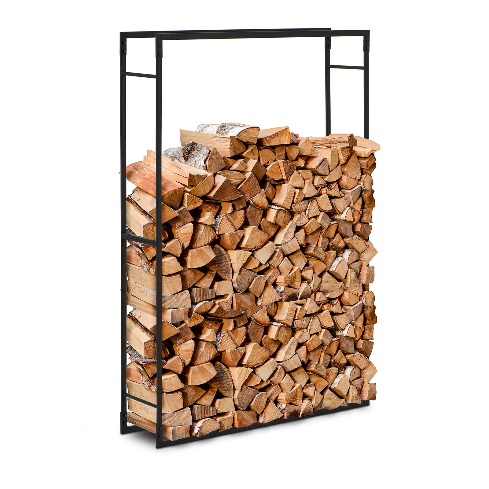 Поставка за дърва за огрев - 45 kg - 100 x 25 x 150 cm - стомана - черно