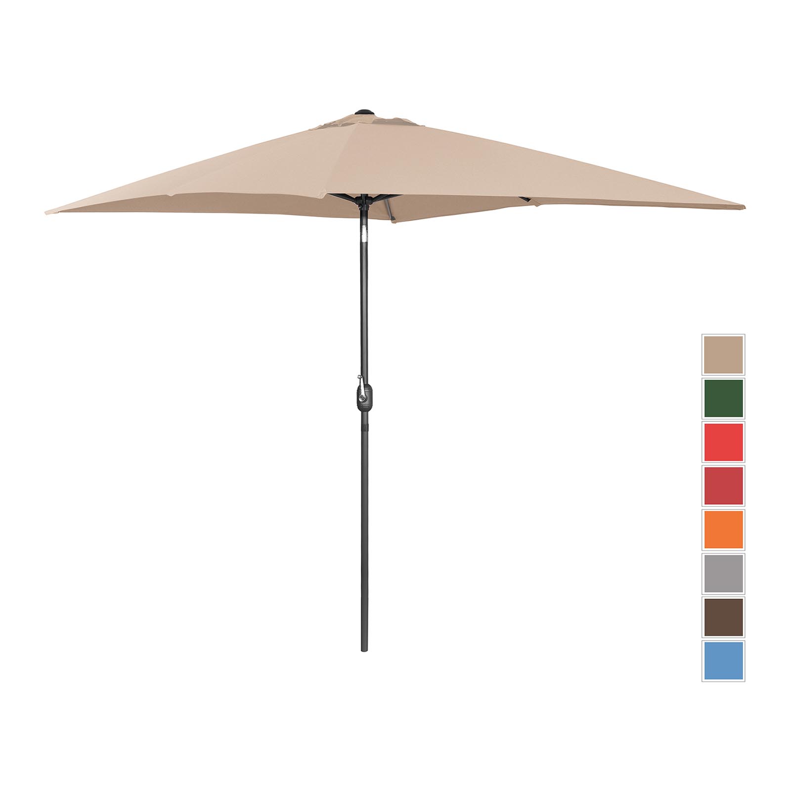 Градински чадър - кремав - правоъгълен - 200 х 300 см - наклонен