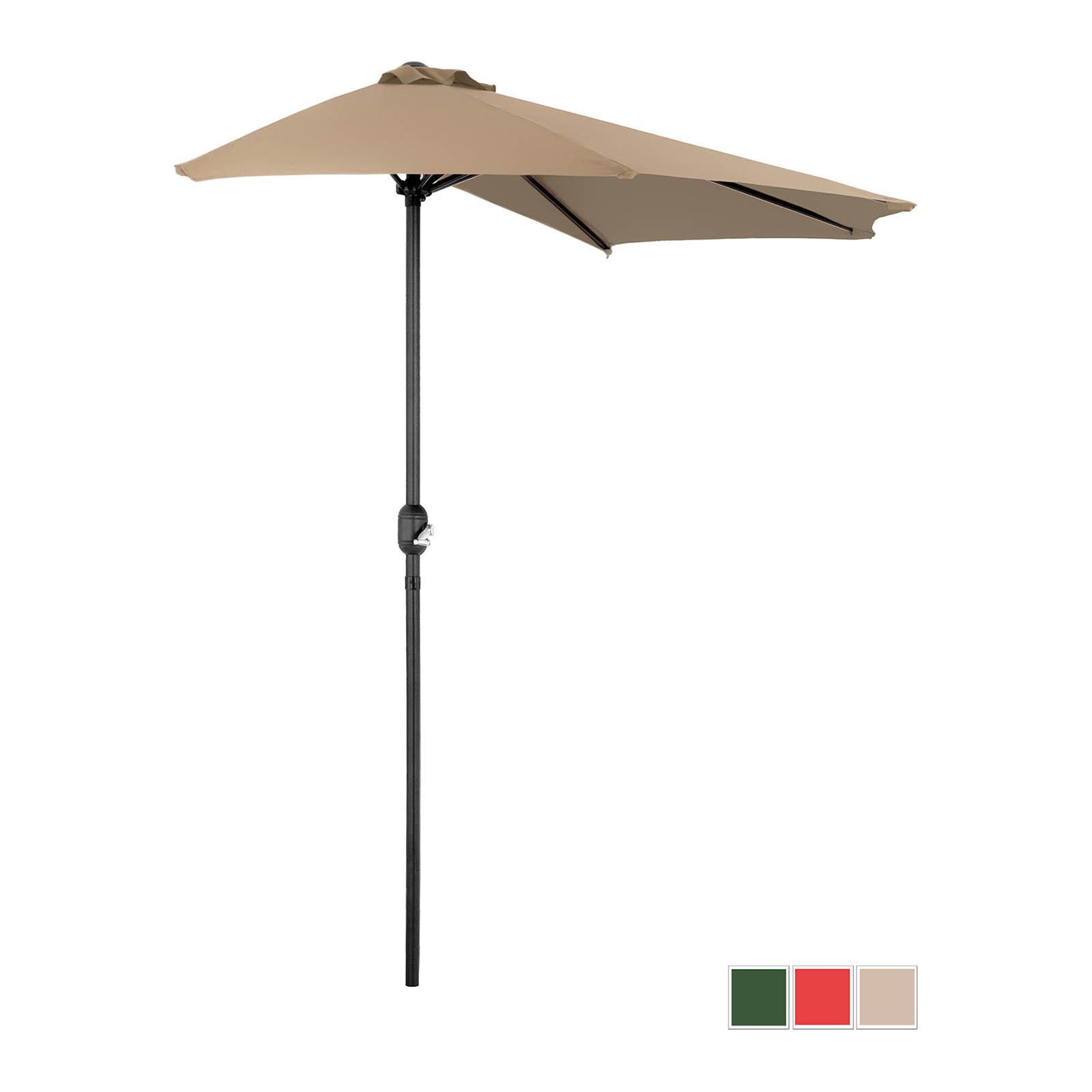 Половин чадър - кремав - петоъгълен - 270 x 135 см
