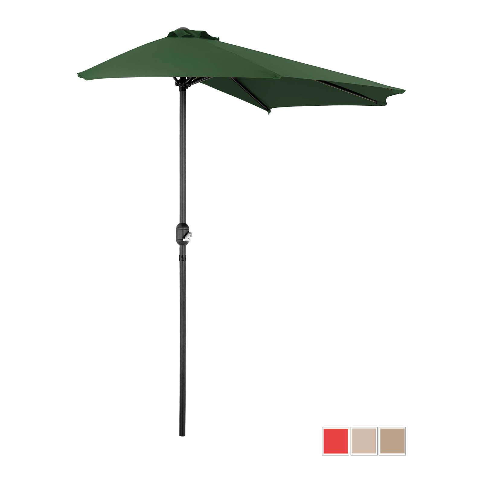 Половин чадър - зелен - петоъгълен - 270 x 135 см