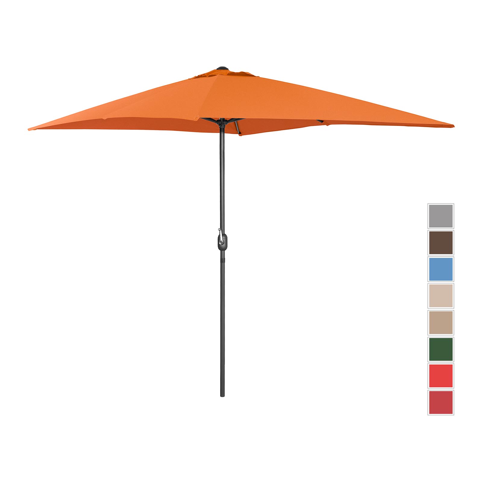 Голям външен чадър - оранжев - правоъгълен - 200 x 300 cm