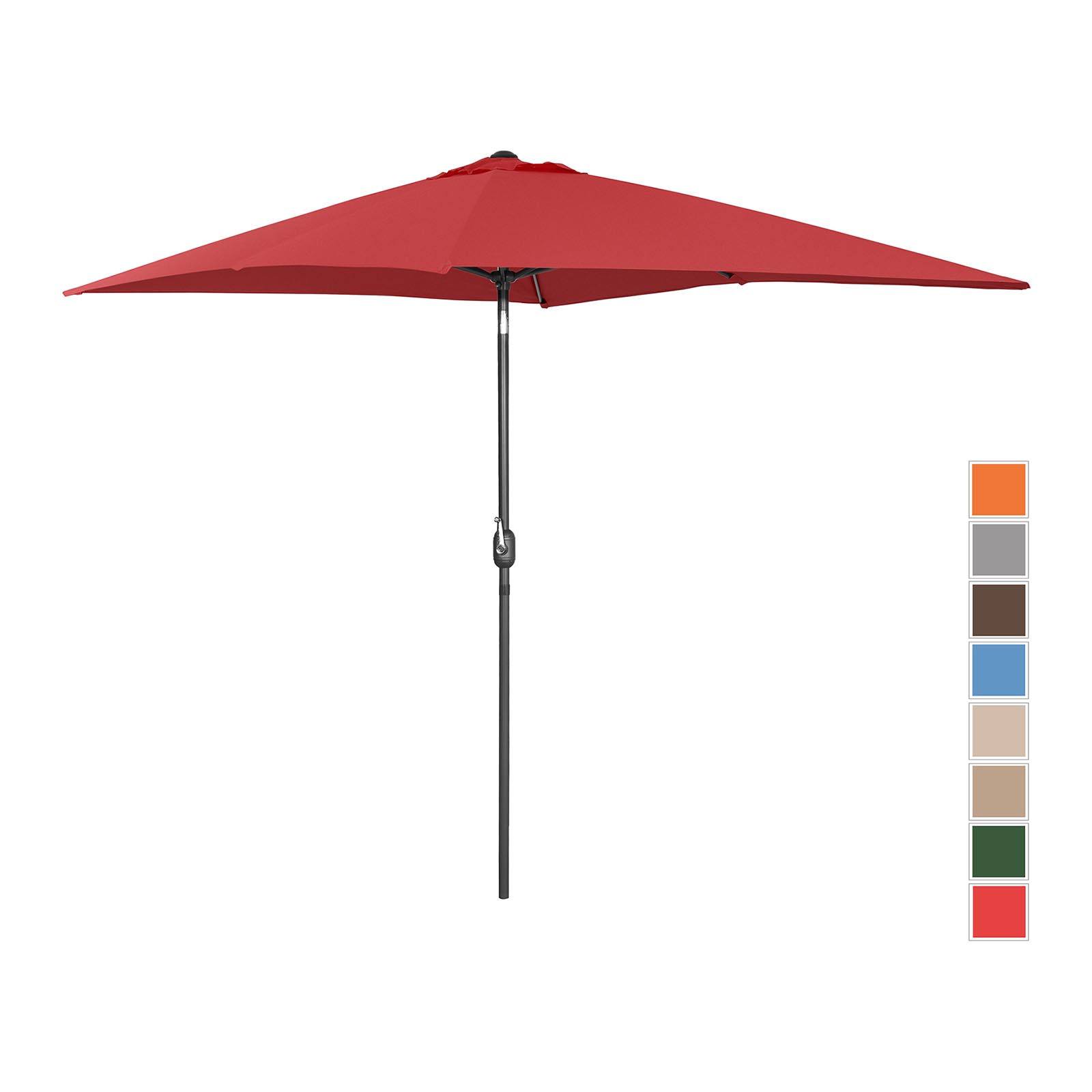 Голям външен чадър - бордо - правоъгълен - 200 x 300 см - накланящ се