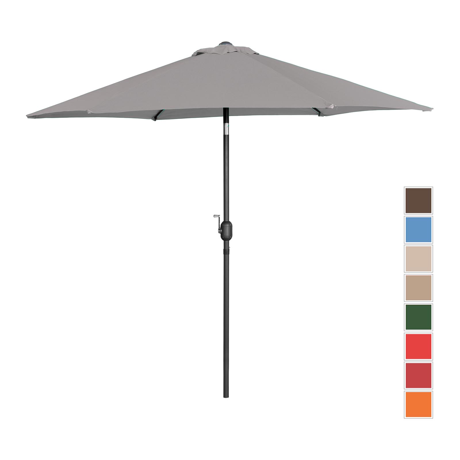 Голям външен чадър - тъмно сив - шестоъгълен - Ø 300 см - накланящ се